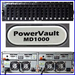Dell PowerVault MD1000 Disk Storage Expansion 15-Bays 2x AMP01-SIM Controllers