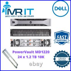 Dell PowerVault MD1220 Storage Array 24x 1.2 TB 10K SAS HDD Dual Controller
