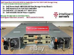 Dell PowerVault MD3200 48TB 2x Controllers 2x 600W 12x 4TB SAS SAN Storage Array