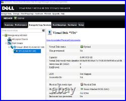 Dell PowerVault MD3420 15x600GB SAS drives, SAN Cables, Rack Rails, WARRANTY
