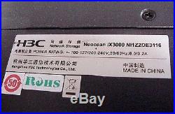 H3C Neocean IX3000 16 Bay 10 GbE SAS Storage Array, 3U Rack Mount with 16 Trays