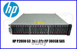 HP P2000 G3 24x HP 300GB 6G SAS 10K HDD MSA FC Dual Control SFF Storage Array