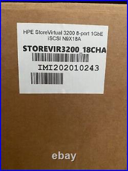 New HPE HP N9X18A StoreVirtual 3200 SFF 25-Bay SAS 8-Port 1GbE Storage Array