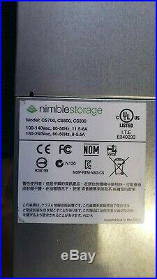 Nimble CS300 Storage Array S/N AF-120731 12 x 2TB (HDD) and 4 x 160GB (SSD)